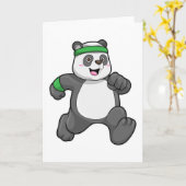 Carte Panda en jogging avec bandeau (Fleur jaune)