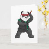 Carte Panda en ninja en costume (Fleur jaune)