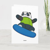 Carte Panda en planchiste avec planche à neige (Dos)