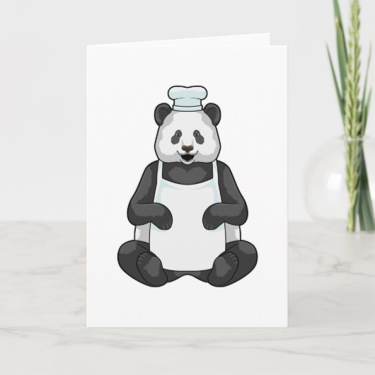 Carte Panda en tant que chef avec chapeau de cuisine (Devant)