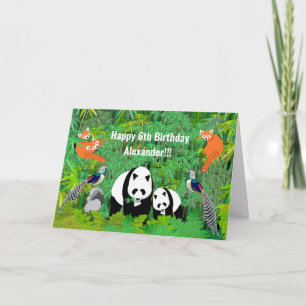 Carte Panda et amis dans la forêt de Bamboo