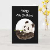 Carte Panda fait sur commande de nom d'anniversaire, (Fleur jaune)