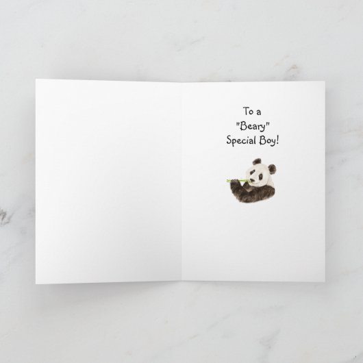 Carte Panda fait sur commande de nom d'anniversaire, (Intérieur)