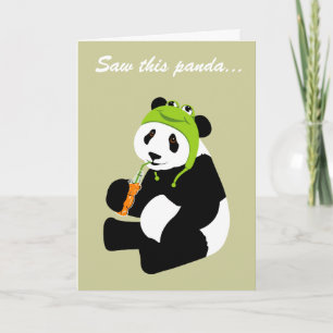 Carte Panda Frog Casquette (anniversaire)