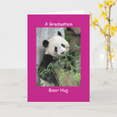 Carte Panda géant Graduation Ours Hug Rose (Fleur jaune)