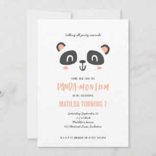 Carte Panda joli anniversaire coloré lumineux