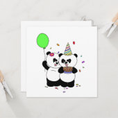 Carte Panda Joyeux anniversaire (Devant/Arrière en situation)
