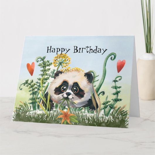 Carte Panda Kid Joyeux anniversaire (Devant)