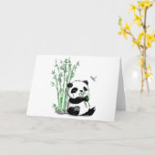 Carte Panda mangeant le bambou (Fleur jaune)
