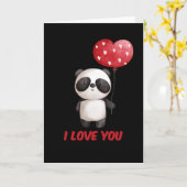Carte Panda Mignon Avec Coeur | Je T'Aime Cadeau de la S (Fleur jaune)