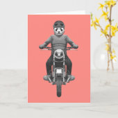 Carte Panda Motorcyle Rider (Fleur jaune)