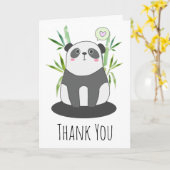 Carte Panda noir et blanc mignonne en Merci Bambou (Fleur jaune)