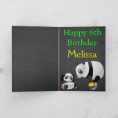 Carte Panda Nom personnalisé Tableau de bord de l'annive (Intérieur)