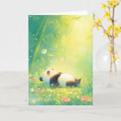 Carte Panda paisible dans une prairie de bambou (Fleur jaune)