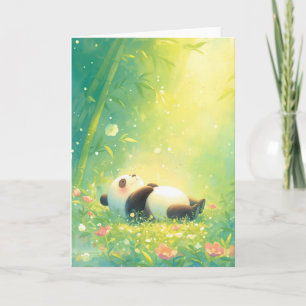 Carte Panda paisible dans une prairie de bambou