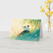 Carte Panda paisible parmi les bambous (Fleur jaune)