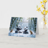 Carte Panda Party (Fleur jaune)