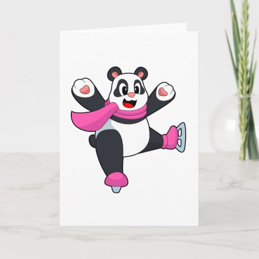 Carte Panda Patinage sur glace Patins à glace (Devant)