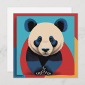 Carte Panda pop art (Devant / Derrière)
