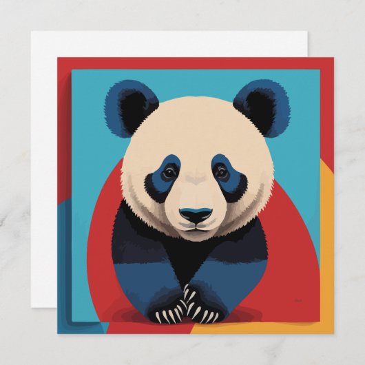 Carte Panda pop art (Devant / Derrière)