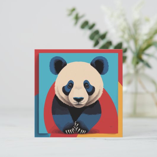 Carte Panda pop art (Debout devant)