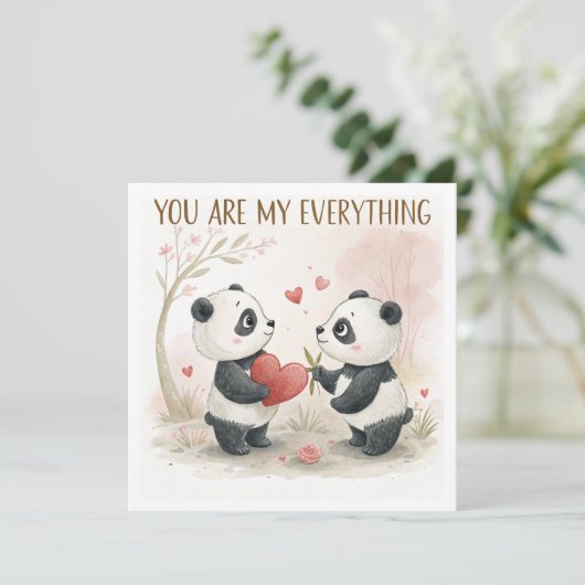 Carte Panda romantique (Debout devant)