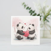 Carte Panda romantique (Debout devant)