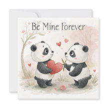 Carte Panda Romantique - Soyez à moi pour toujours