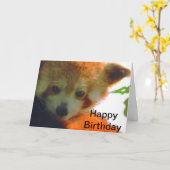 Carte panda rouge (Fleur jaune)