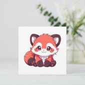 Carte panda rouge mignon (Debout devant)
