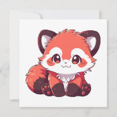Carte panda rouge mignon (Dos)