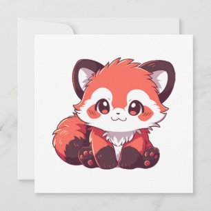 Carte panda rouge mignon