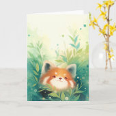 Carte Panda roux Monde secret (Fleur jaune)
