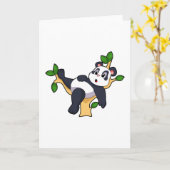 Carte Panda sur l'arbre (Fleur jaune)