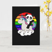 Carte Panda Unicorn Rainbow Animaux Pandas Unicornes (Fleur jaune)