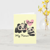 Carte Pandas I Love My Nana (Fleur jaune)