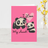 Carte Pandas I Love My Tante (Fleur jaune)
