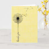 Carte Pandelion noir merci (Fleur jaune)