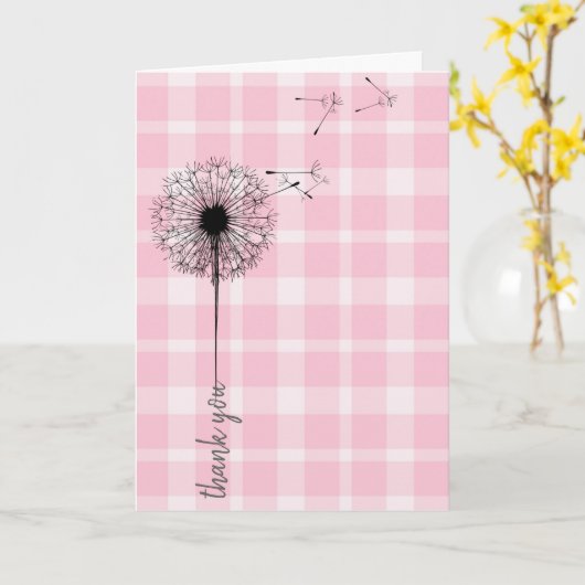 Carte Pandelion noir merci (Fleur jaune)