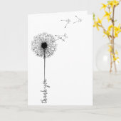 Carte Pandelion noir merci (Fleur jaune)