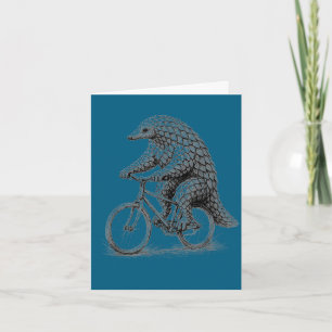Carte Pangolin à vélo drôle cyclisme animal bicyclette