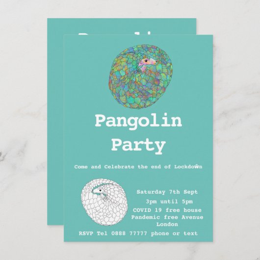 Carte Pangolin drôle confinement humour Covid19 libre fê (Devant / Derrière)