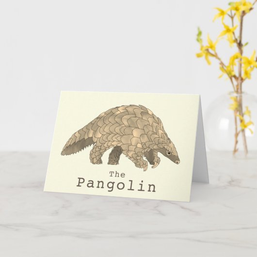 Carte Pangolin Espèces en péril Espèces animales Art (Fleur jaune)