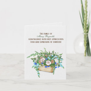 Carte Panier à fleurs d'aquarelle Sympathie Merci