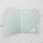 Carte Panier à fleurs Joyeux texte d'anniversaire - vert (Intérieur)