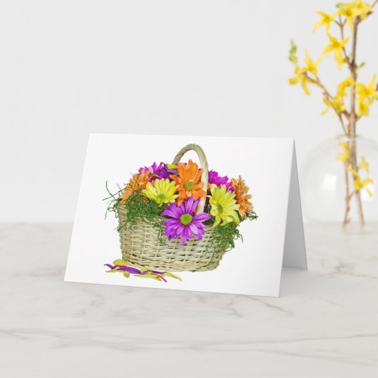 Carte Panier coloré (Fleur jaune)