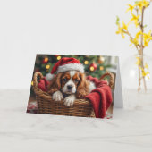 Carte Panier Confortable pour Cavalier King Charles Span (Fleur jaune)
