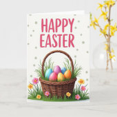 Carte Panier de Célébration de Printemps (Fleur jaune)