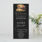 Carte Panier de Citrouille Automne Black Wedding Program (Debout devant)