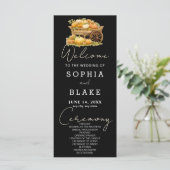 Carte Panier de Citrouille Automne Black Wedding Program (Debout devant)